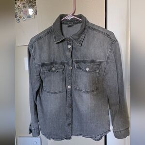 Zara Gray Washed Denim Jacket